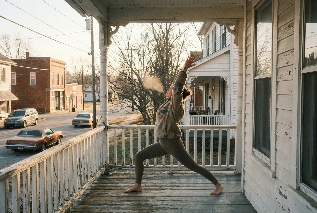 Sun salutation in early morning light
