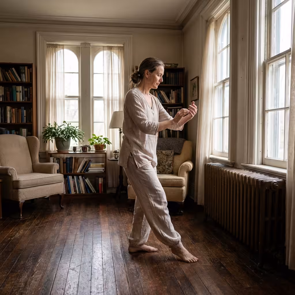 Movement meditation and dance practice in home