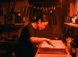 Darkroom photography in Victorian basement