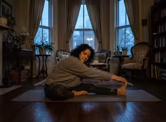 Early morning yoga practice