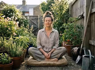 Meditation garden bench